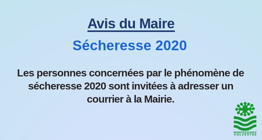 sécheresse 2020