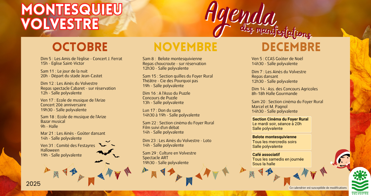 Montesquieu-Volvestre - Agenda 2025