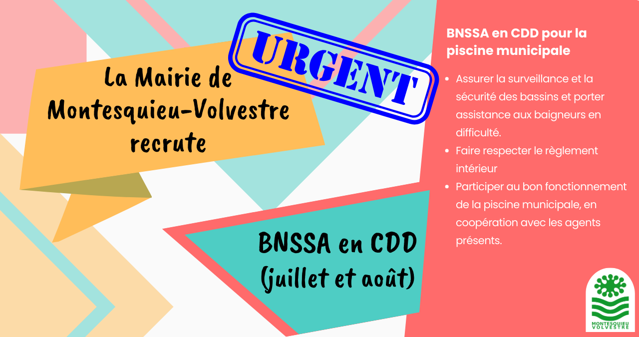 Annonce recrutement BNSSA Montesquieu Volvestre