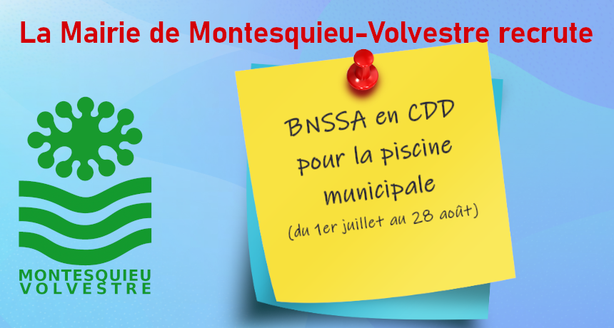 Offre d'emploi : personne titulaire du BNSSA