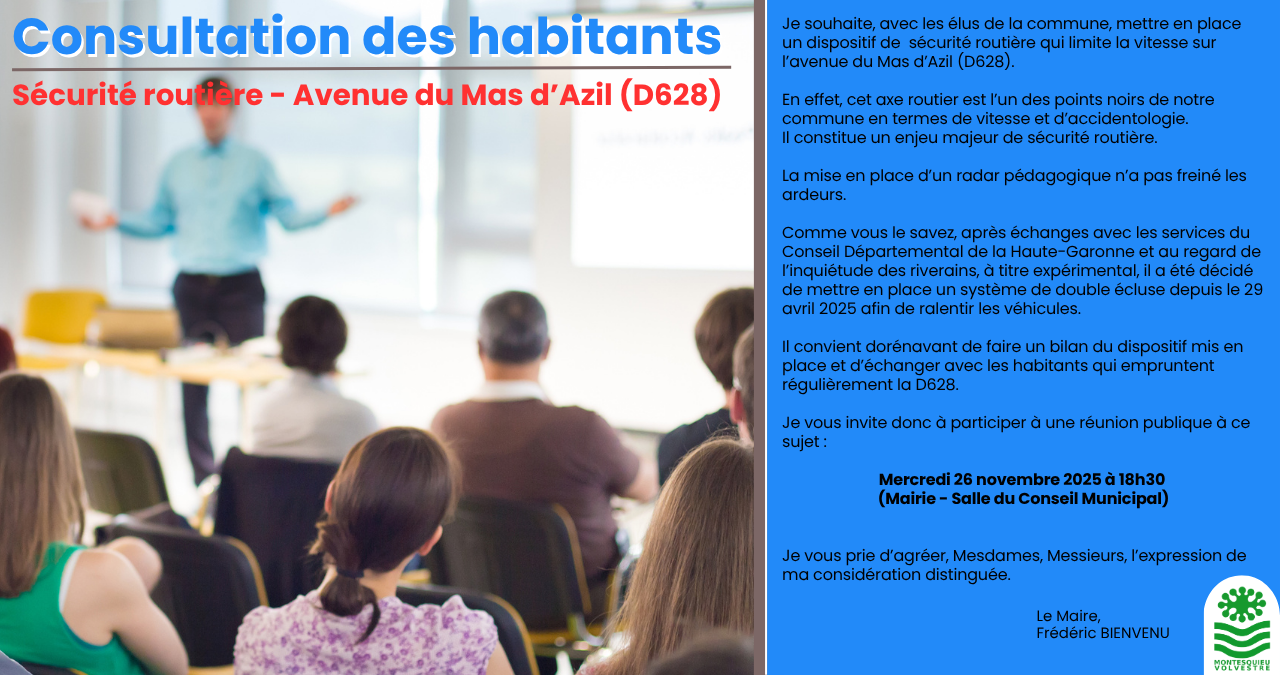 Avenue du Mas d'Azil : Réunion publique