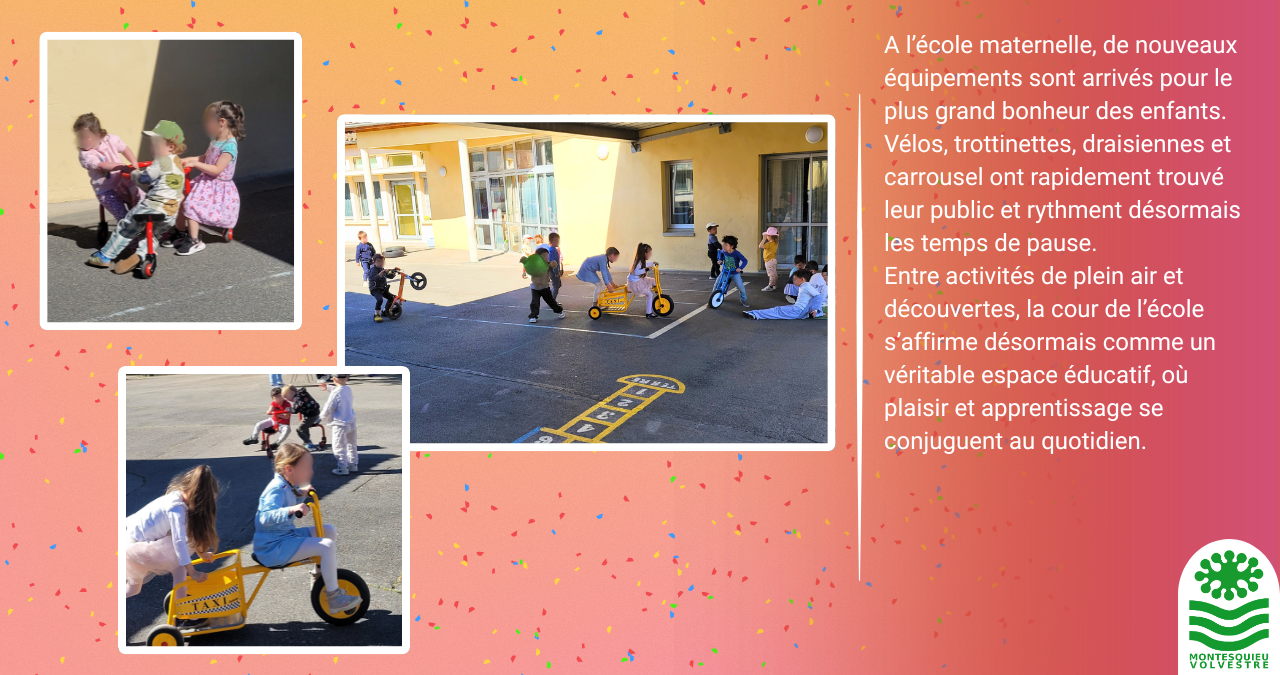 De nouveaux équipements pour la cour de la maternelle