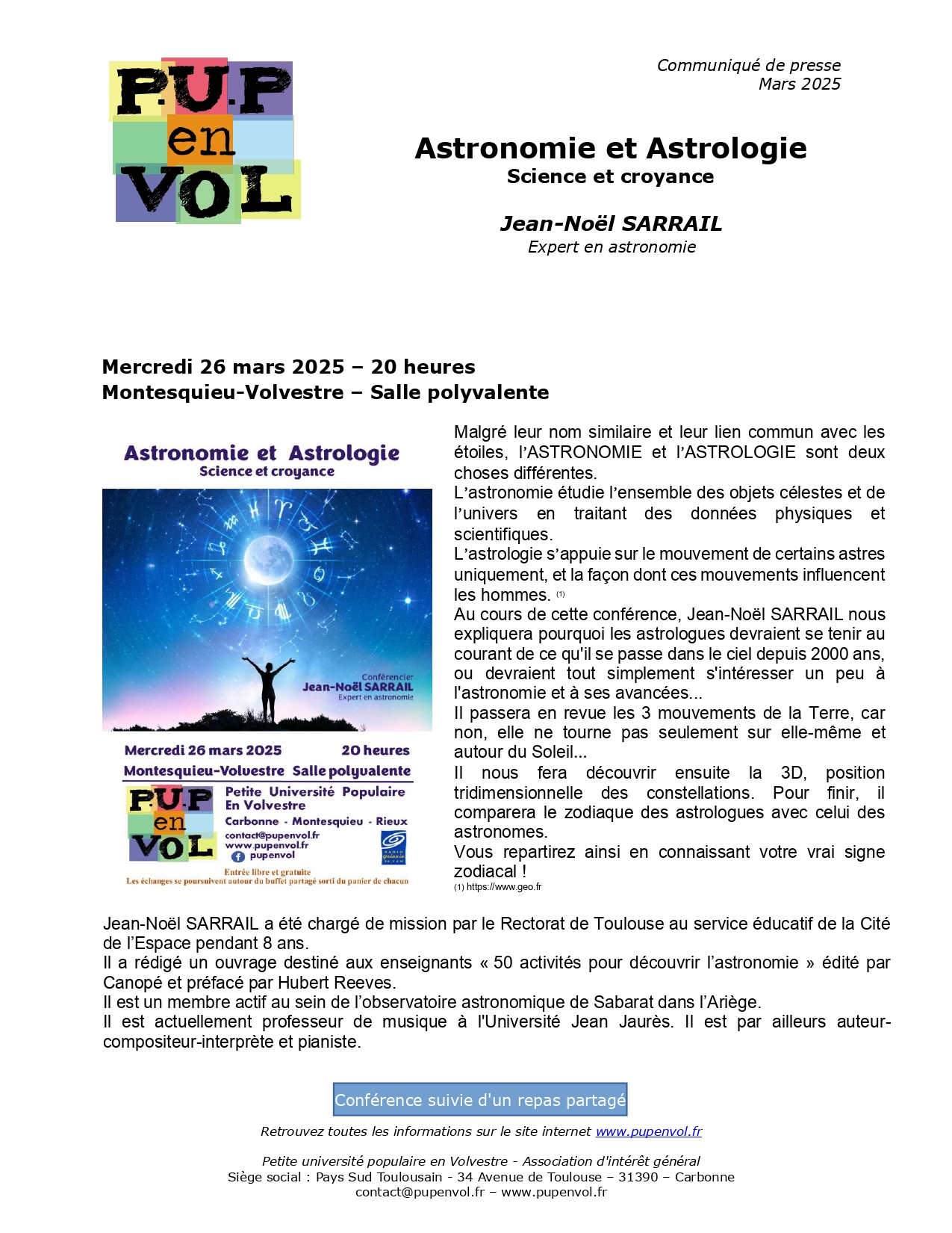 Pupenvol - Astronomie et astrologie