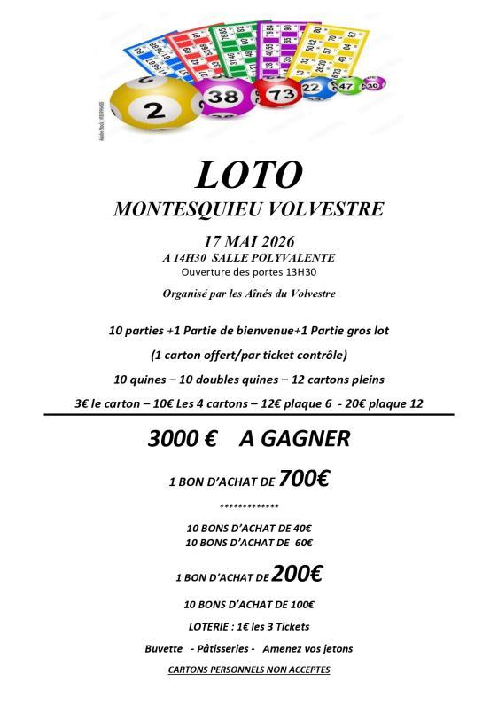 Loto des Ainés Montesquieu-Volvestre