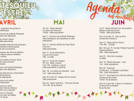 Agenda des manifestations : printemps 2025