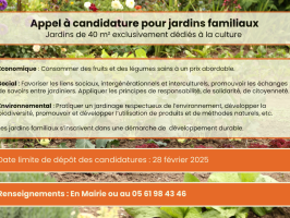 Jardins familiaux : appel à candidature