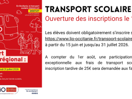 Transport scolaire : ouverture des inscriptions 2026