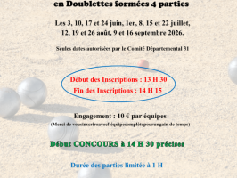 Reprise des concours de Pétanque Montesquieu-Volvestre