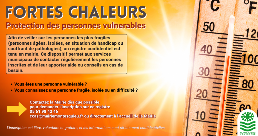 Fortes chaleurs : protection des personnes vulnérables