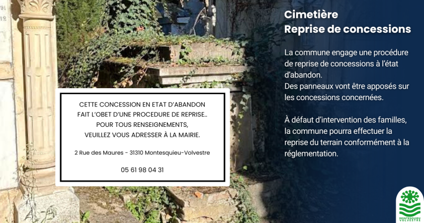 Cimetière : Reprise de concessions