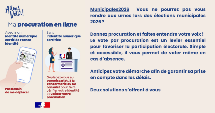 Municipales 2026 : Vote par procuration