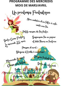 Les Mercredis de l'élémentaire Mars & Avril