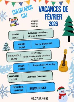 CAJ - Programme des vacances Février 2026